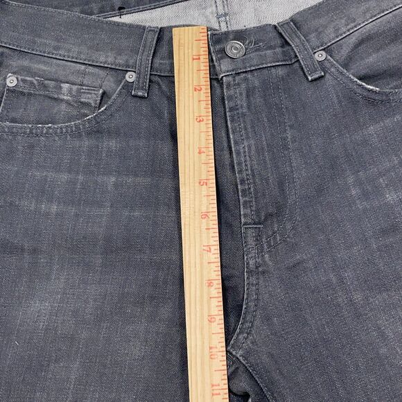 7‎ for all Mankind Jeans Mens 31x28 Slimmy Slim Straight Leg Gray Distressed - Picture 5 of 11